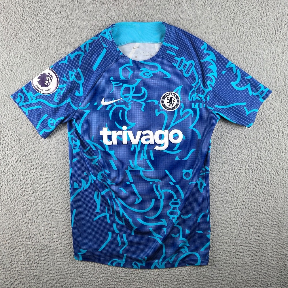 Nike Chelsea FC Pre Match Football Shirt Soccer Jersey Blue Mens M Mudryk